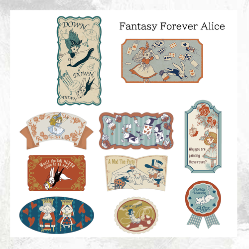 フレークシール缶 不思議なアリス Fantasy Forever Alice