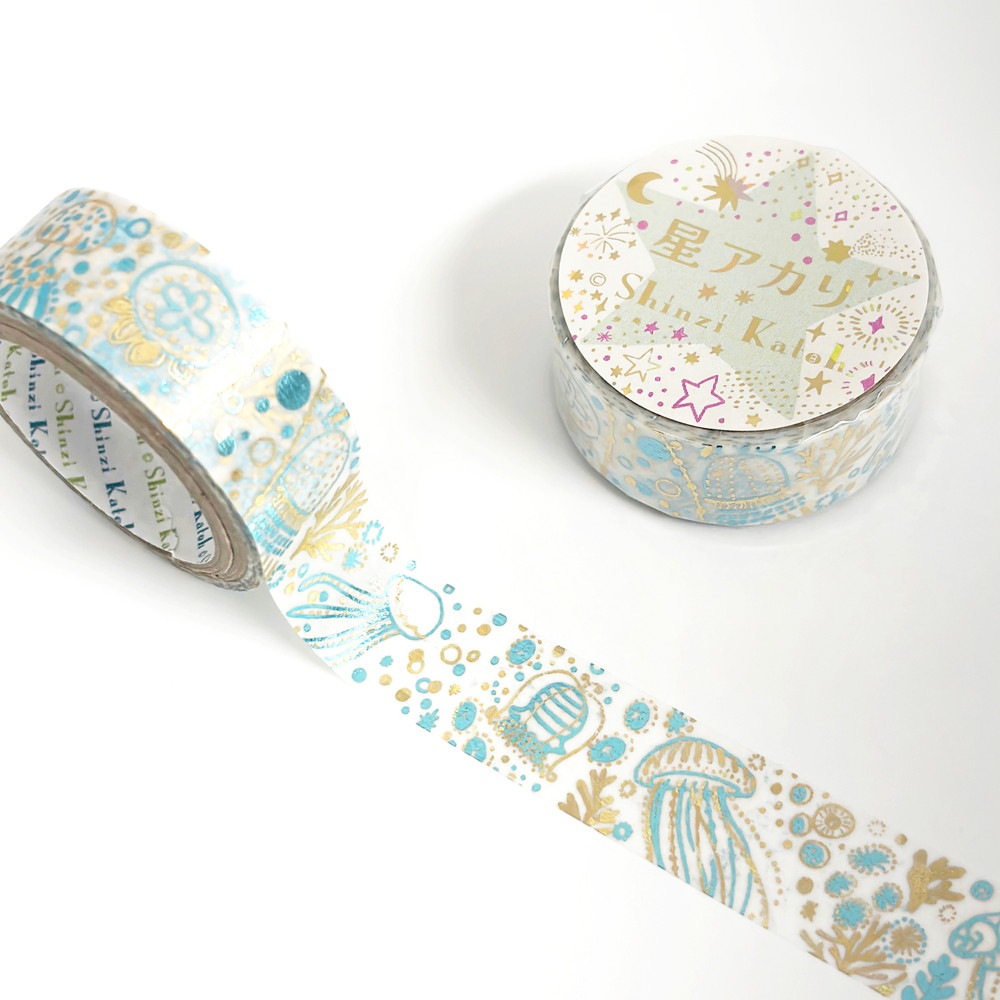 きらぴかマスキングテープ 星アカリ Jellyfish 2色箔