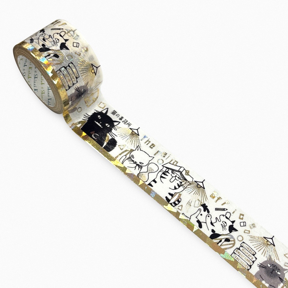 宮沢賢治幻燈館 きらぴかマスキングテープ 27ｍｍ幅 猫の事務所2