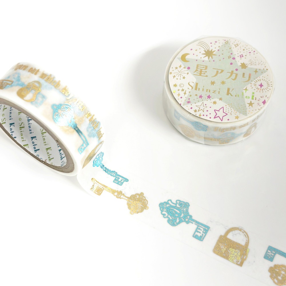 きらぴかマスキングテープ 星アカリ Antique key 2色箔