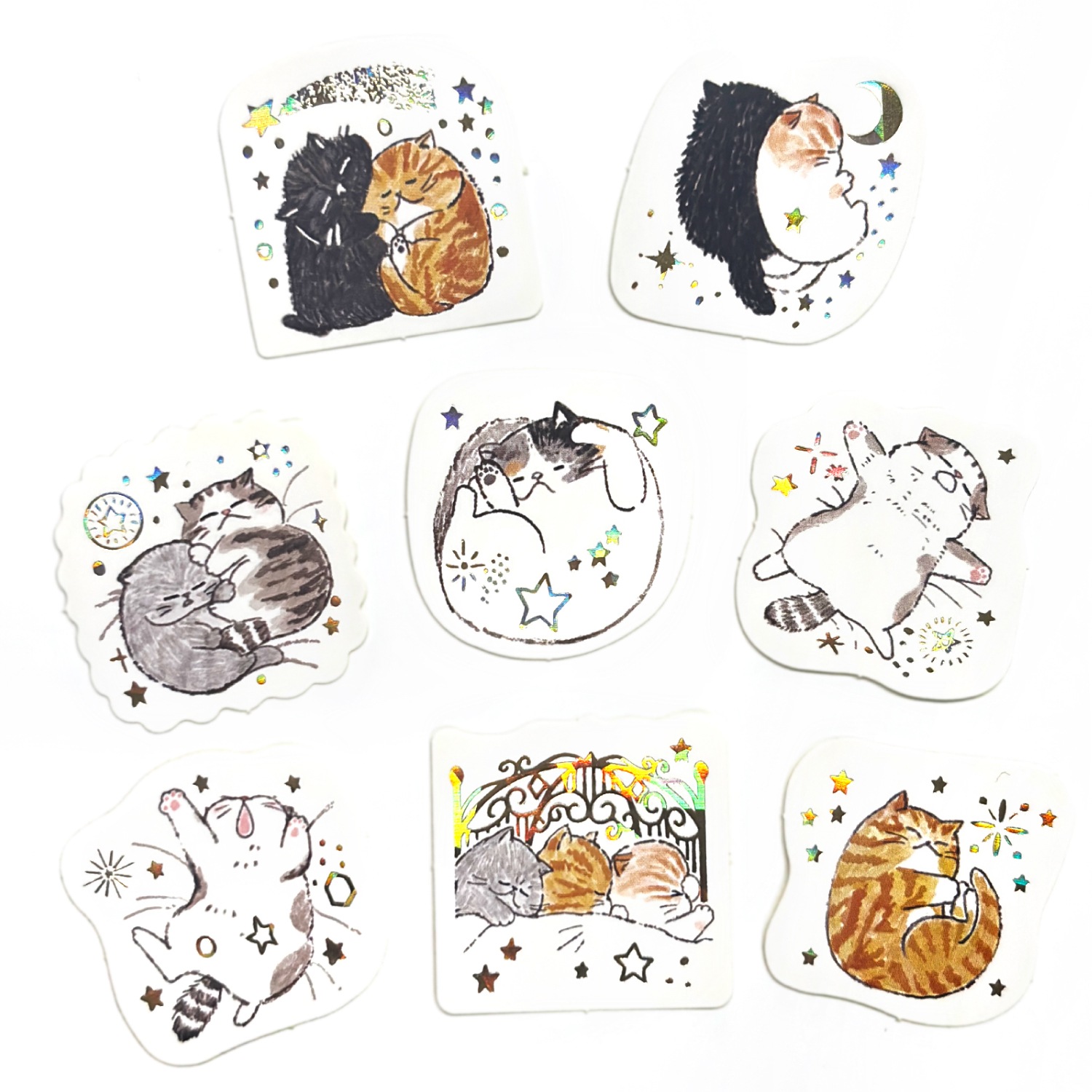 Shinzi Katoh Collection きらぴかフレークシール Sleeping Cats