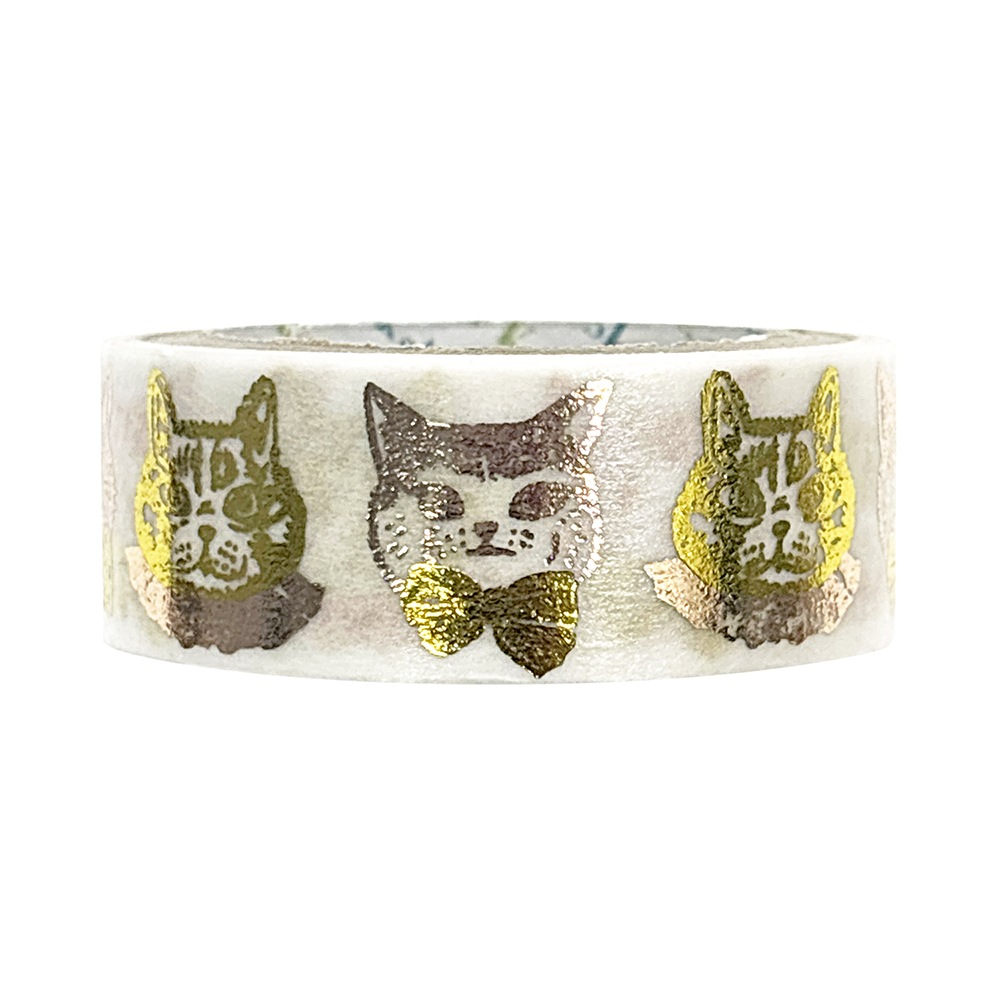 【7812】海外　マステ　3.75/5/巻売り貝殻光マスキングテープ　猫　動物系 7812】海外 マステ 3.75/5/巻売り貝殻光マスキングテープ 猫