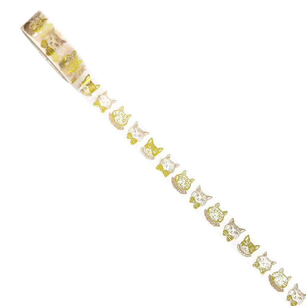 きらぴかマスキングテープ 星アカリ 猫のおめかし 2色箔