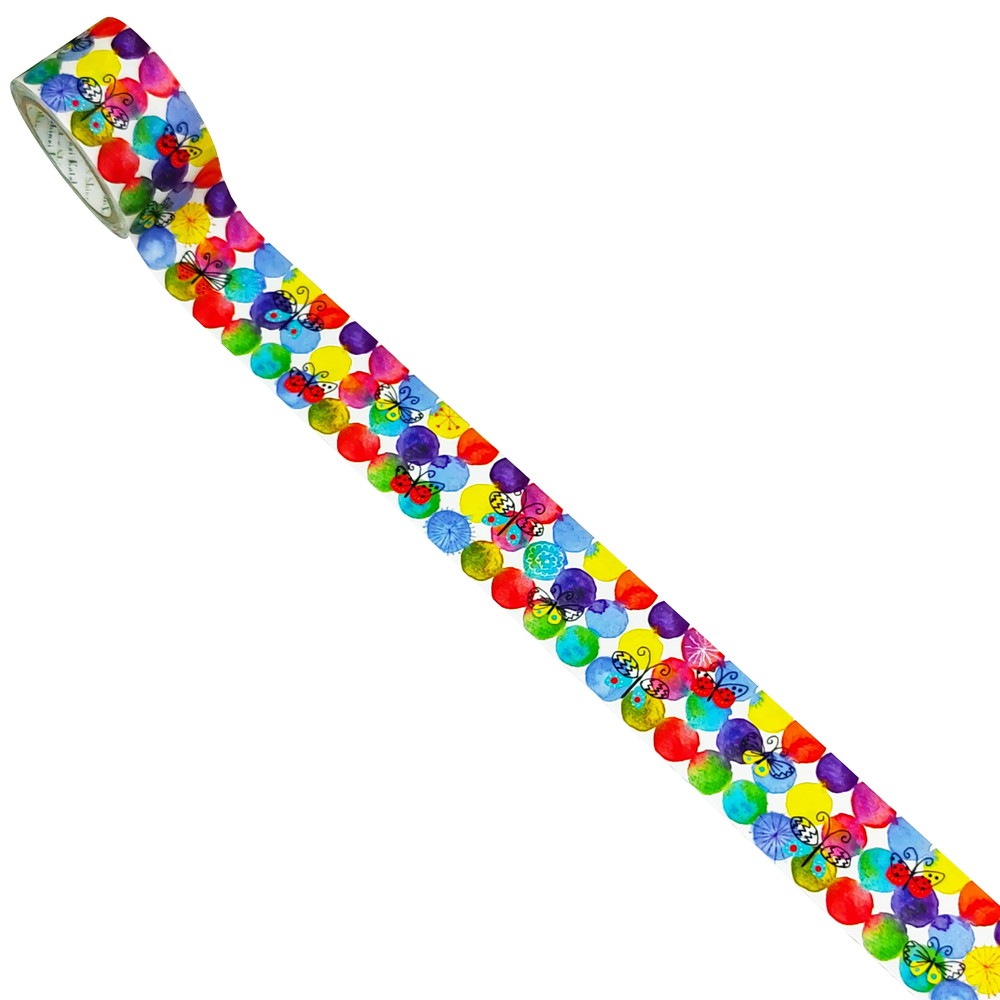 強粘着 ツヨハルTape 花と蝶々 クラフトテープ