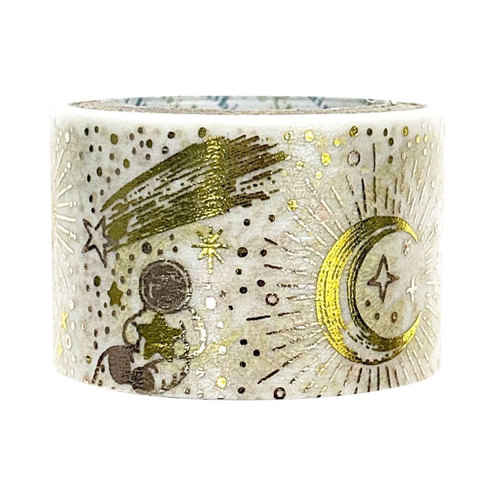 きらぴかマスキングテープ 星アカリ 27ｍｍ幅 銀河 2色箔