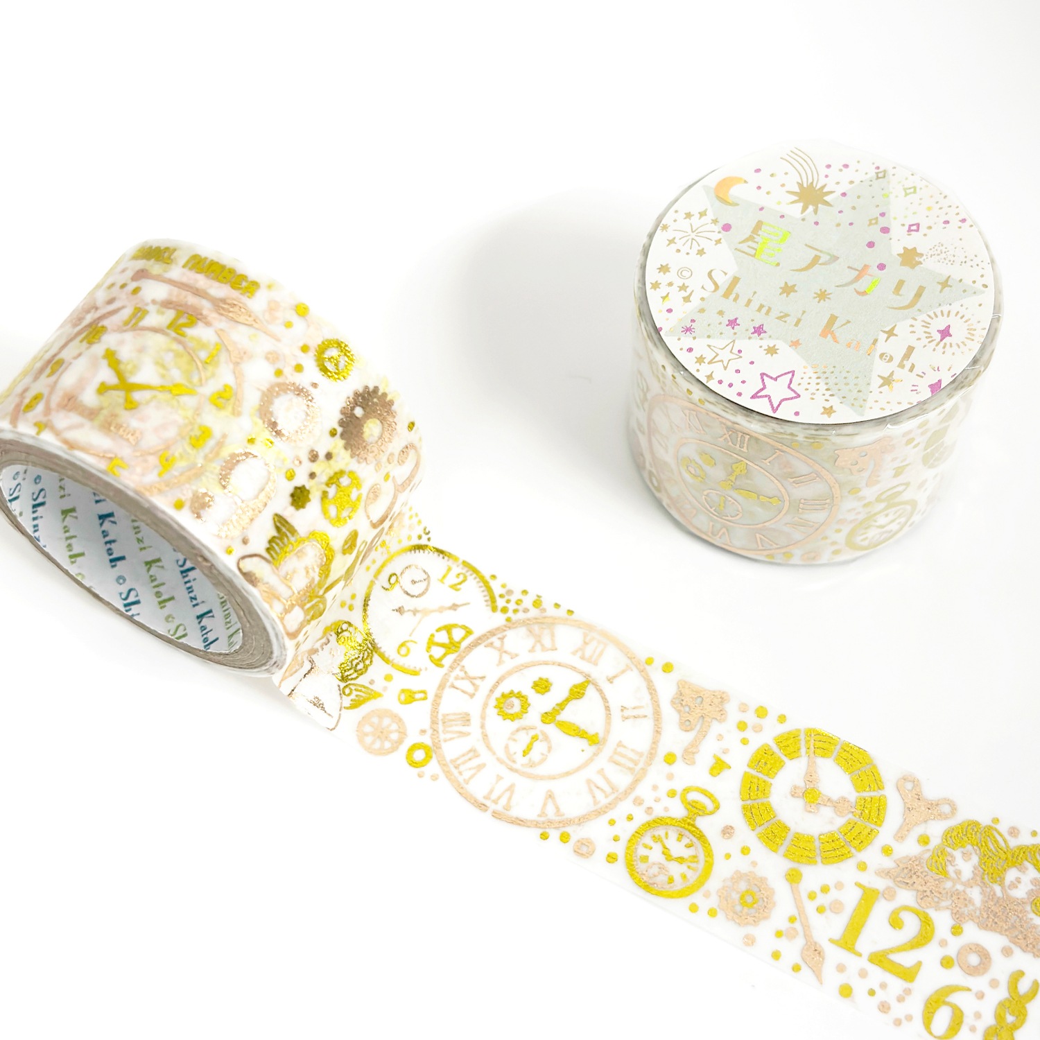 きらぴかマスキングテープ 星アカリ 27ｍｍ幅 時空間 2色箔