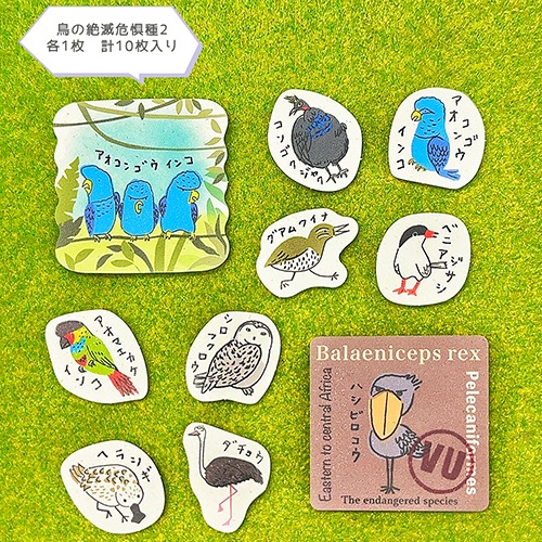 ba 新作 オリジナル PETテープ 5種 シール 鳥の絶滅危惧種2 バナナペーパーフレークシール | Shinzi Katoh