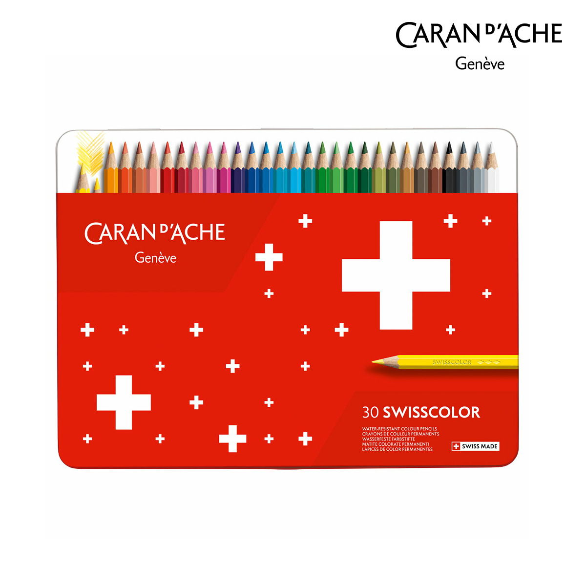 カランダッシュ(Caran d'Ache) 1284-730 スイスカラー 油性色鉛筆 30色セット 缶入 (619610)