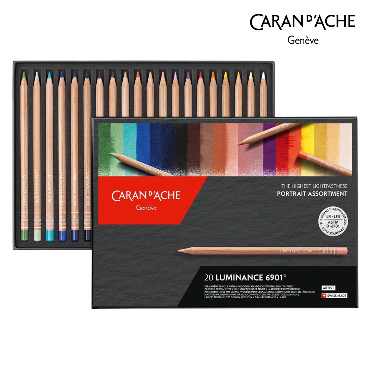 カランダッシュ(Caran d'Ache) 6901-920 ルミナンス 6901 ポートレート20色セット 紙箱入 (619941)
