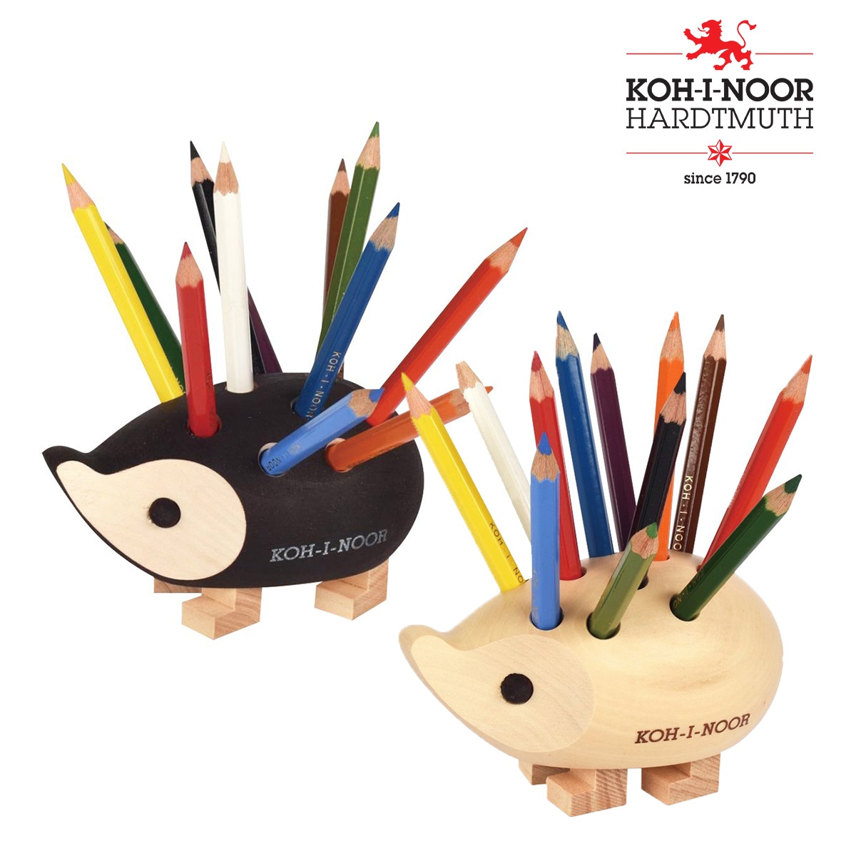 コヒノール(KOH-I-NOOR) ハリネズミ 色鉛筆スタンド12色 ブラウン/クリア