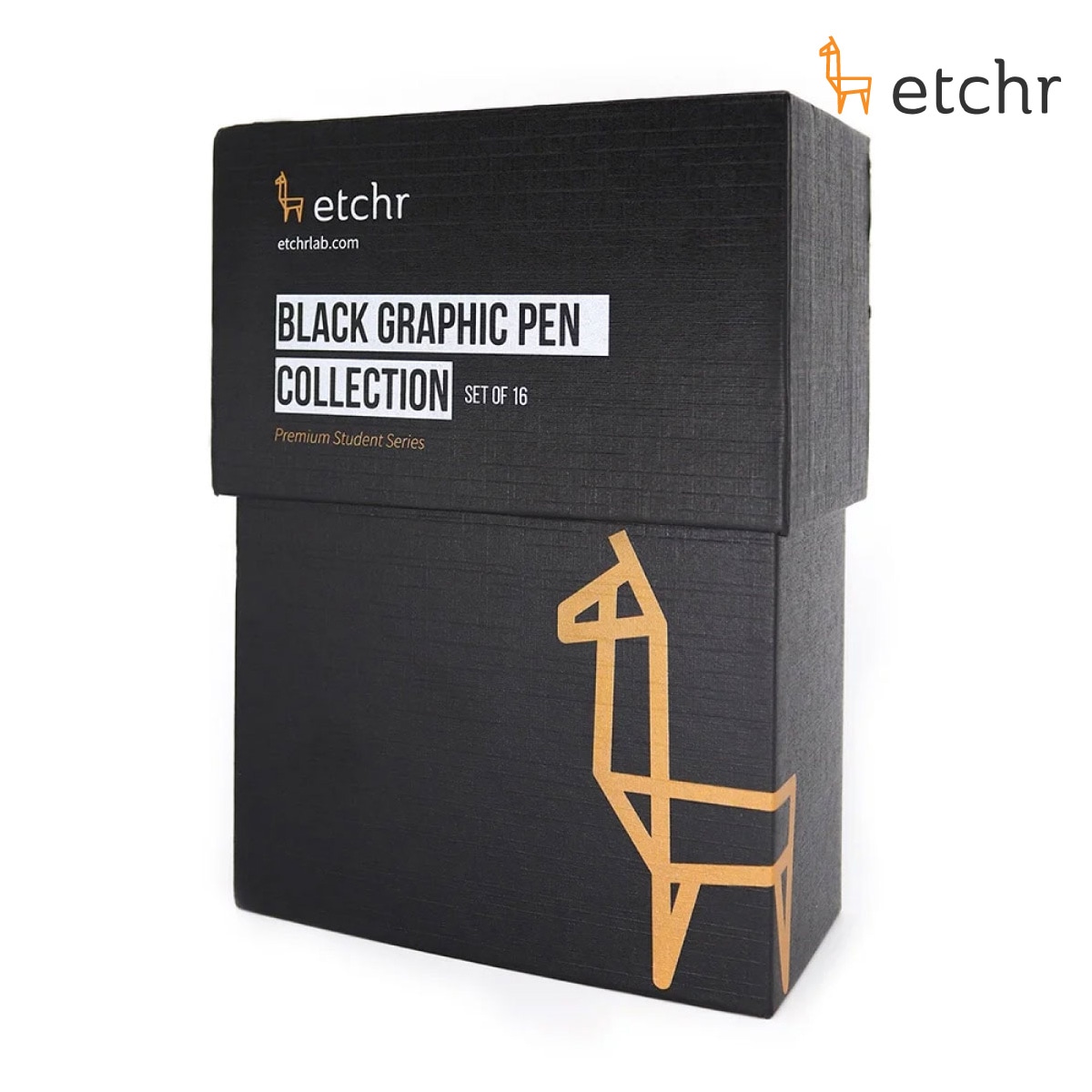 エッチャー(Etchr) ブラックグラフィックペン 16本セット (275230)