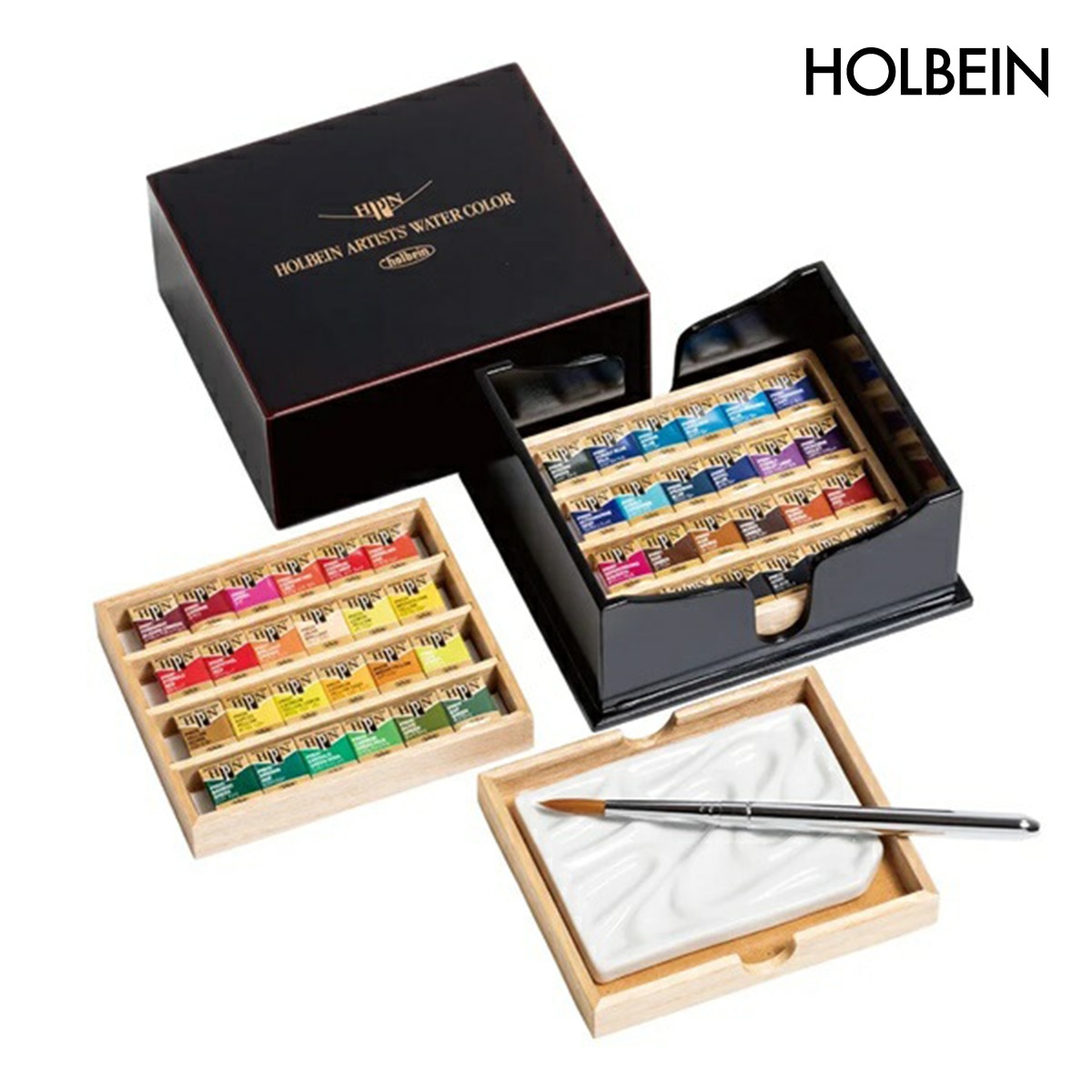 ホルベイン 固形水彩 アーチストパンカラー 48色セット (漆CUBE) PN699 (2699)