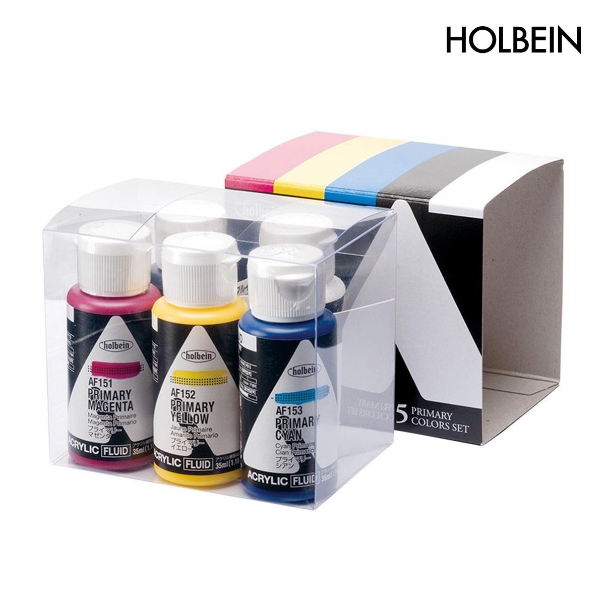 ホルベイン アクリリックカラー フルイド 35ml 5色プライマリーセット AF192 (15192)