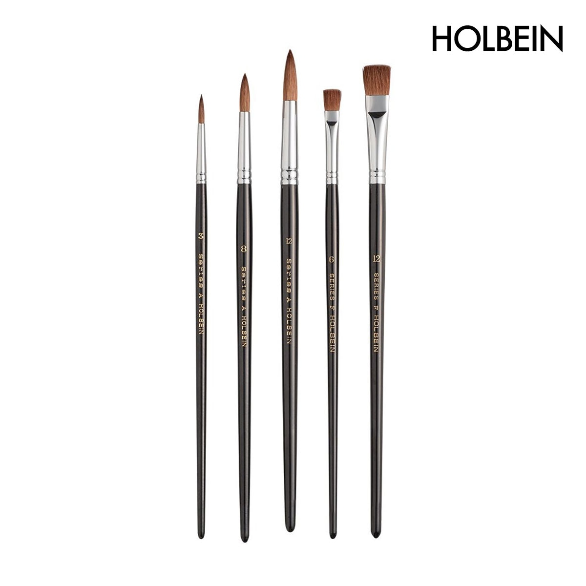 ホルベイン 画筆セット 9 水彩筆(馬毛) 5本組セット (130319)