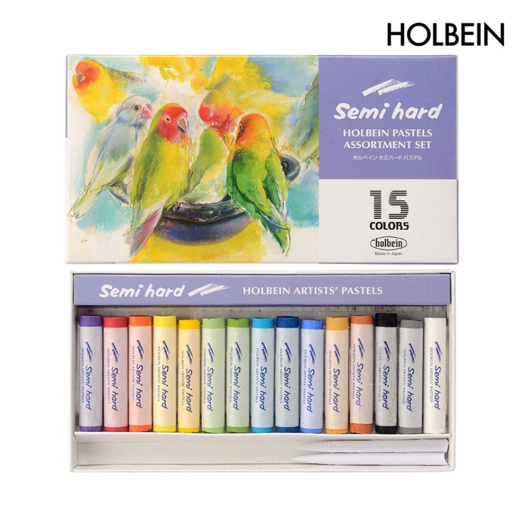 ホルベイン セミハードパステル 15色セット (310101)