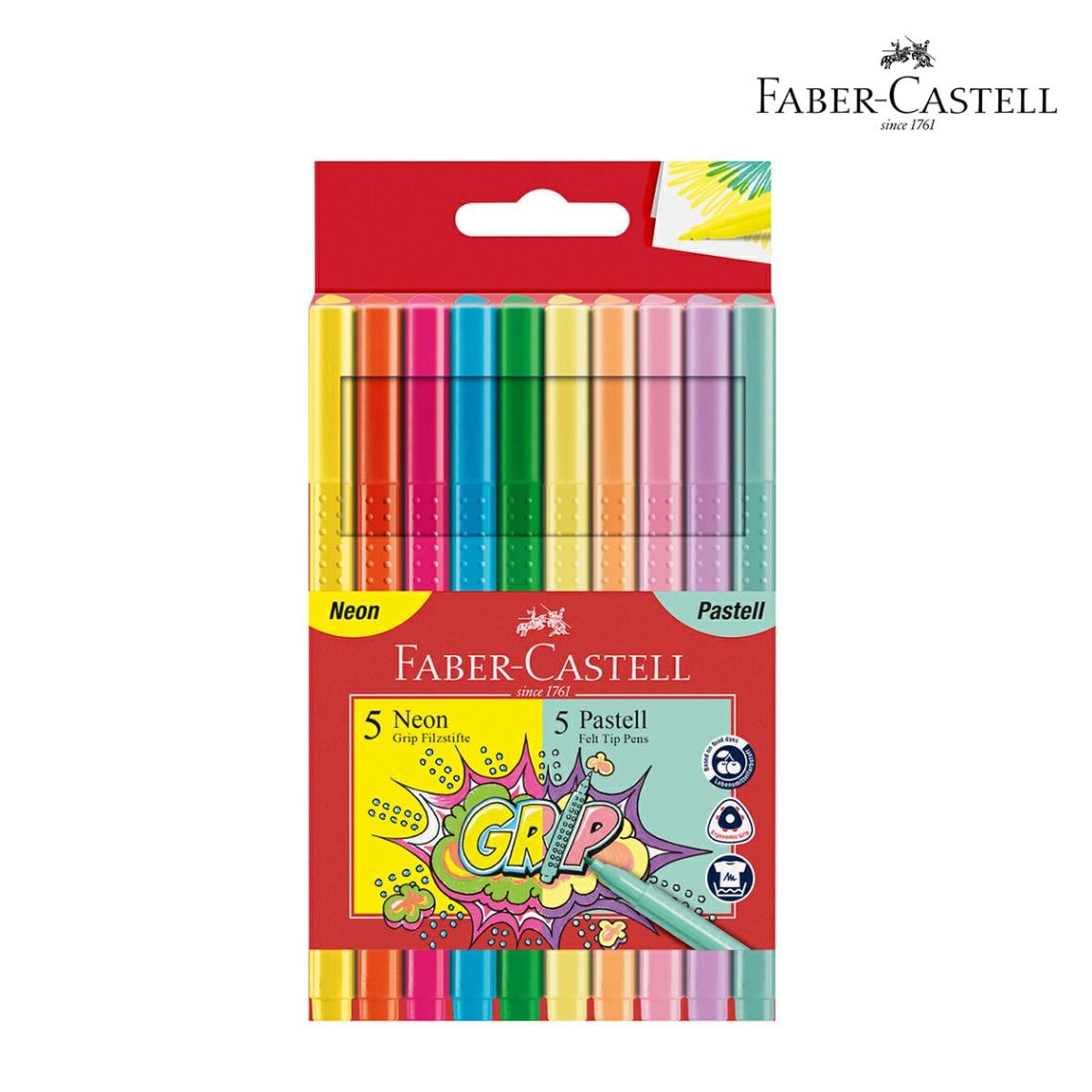 ファーバーカステル グリップカラーマーカー ネオン＆パステル 10色パック(155312)