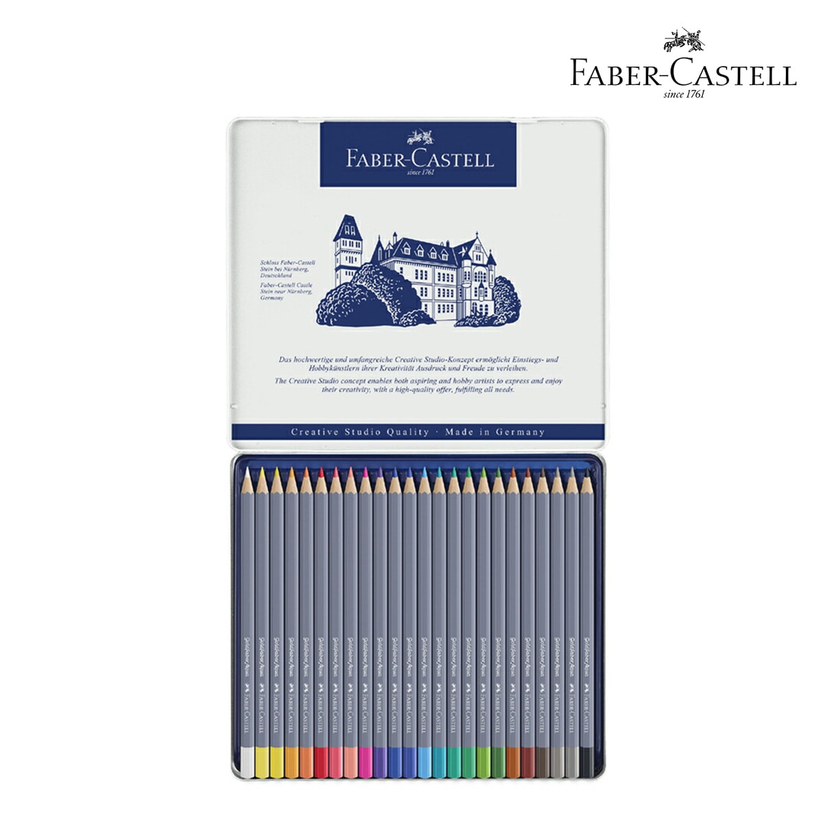 ファーバーカステル ゴールドファーバーアクア水彩色鉛筆セット 24色缶入 (114624)