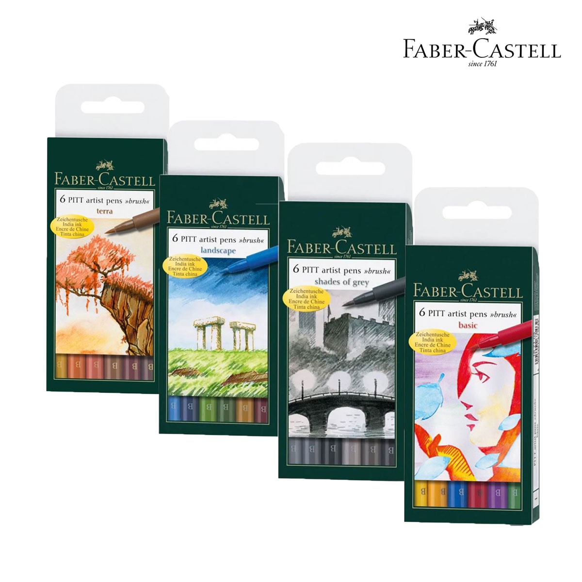 ファーバーカステル ピットアーティストペン6本セット 全4種