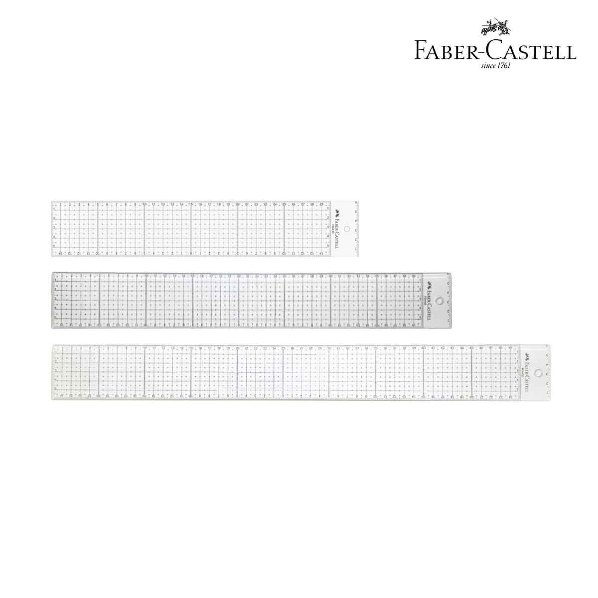 ファーバーカステル カット用レイアウト方眼定規 全3サイズ