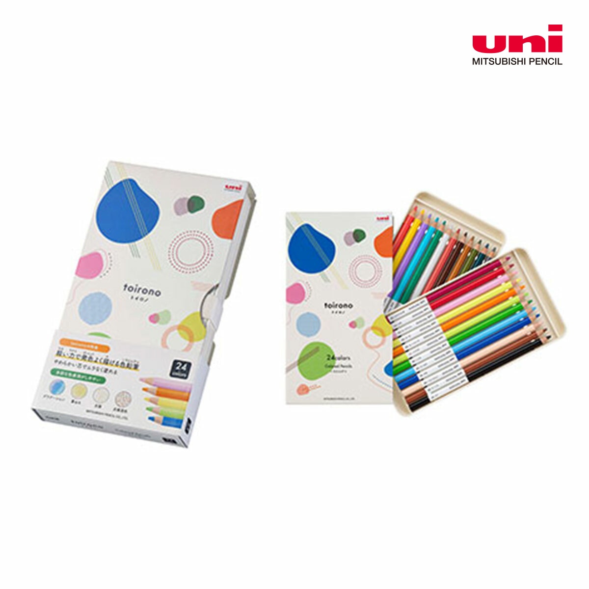 三菱鉛筆 色鉛筆toirono トイロノ 24色セット (TR12C)