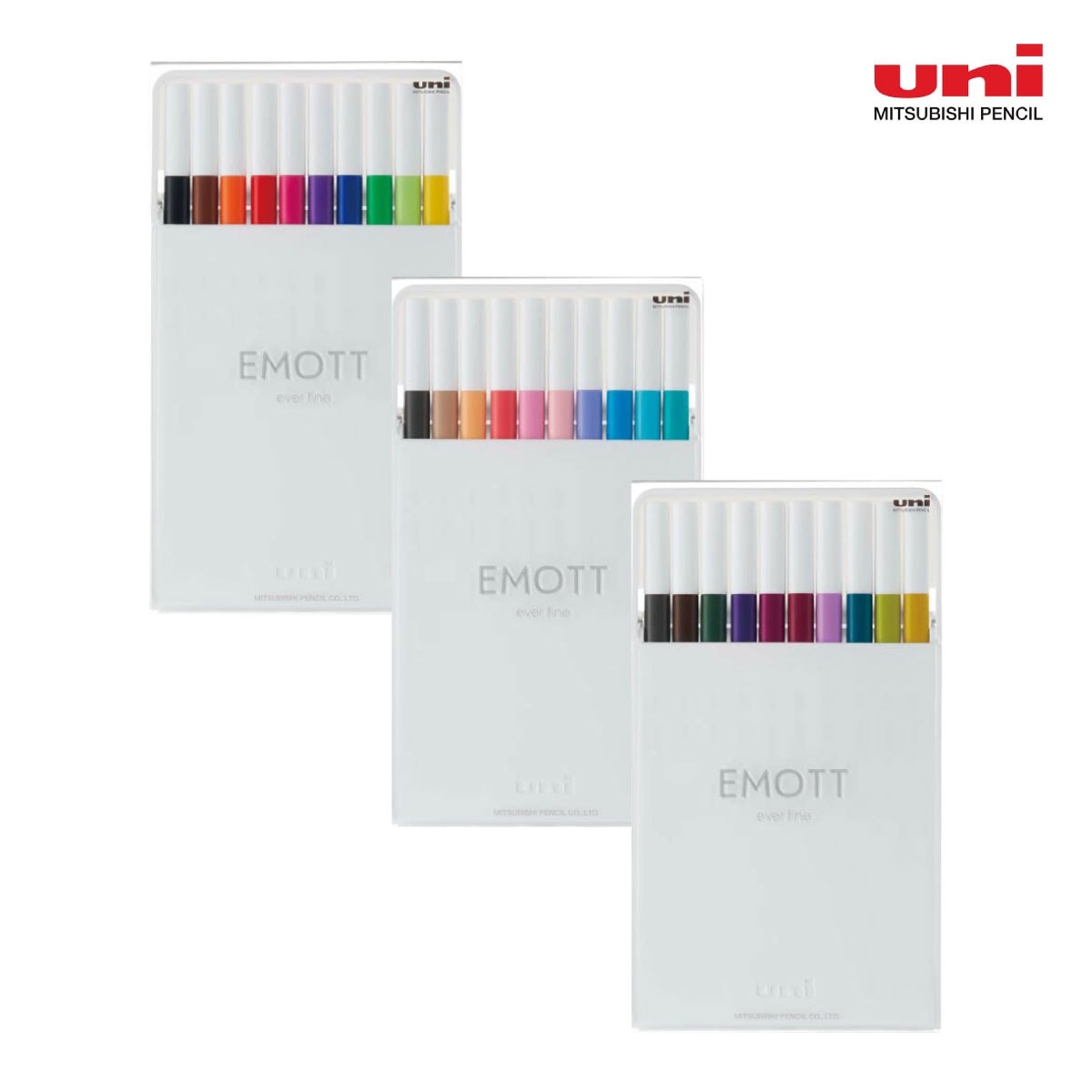 三菱鉛筆 EMOTT(エモット)色鉛筆 10色セット NO.1/NO.2/NO.3