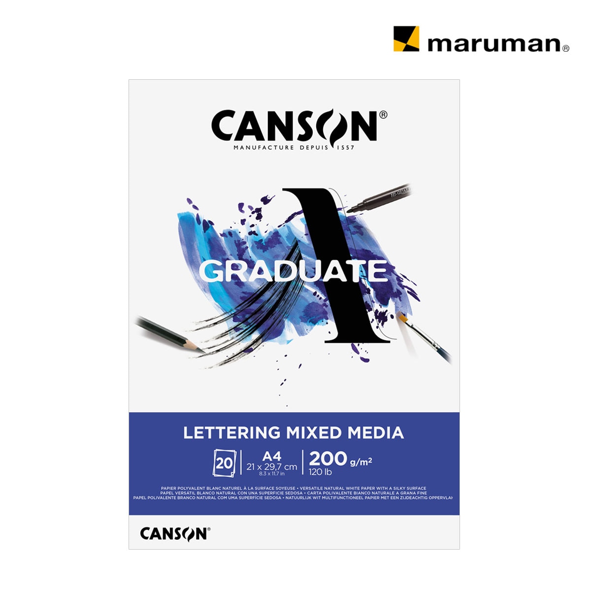 マルマン グラジュエイト レタリング ミックスメディア パッド A4 (C31250P028)