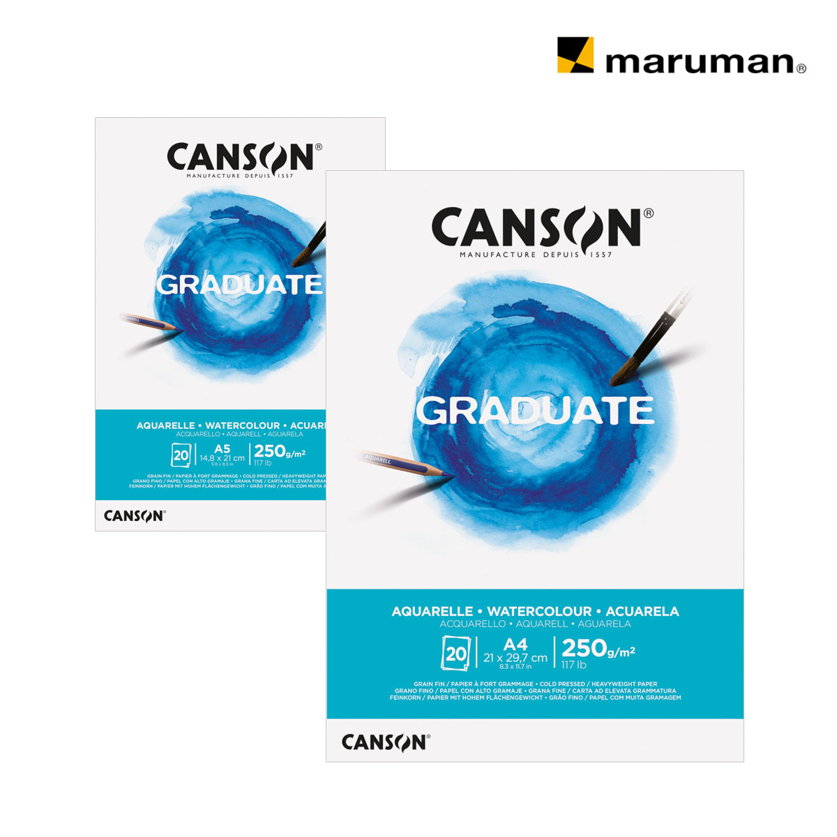 マルマン グラジュエイト ウォーターカラー パッド 水彩紙 (A5/A4)