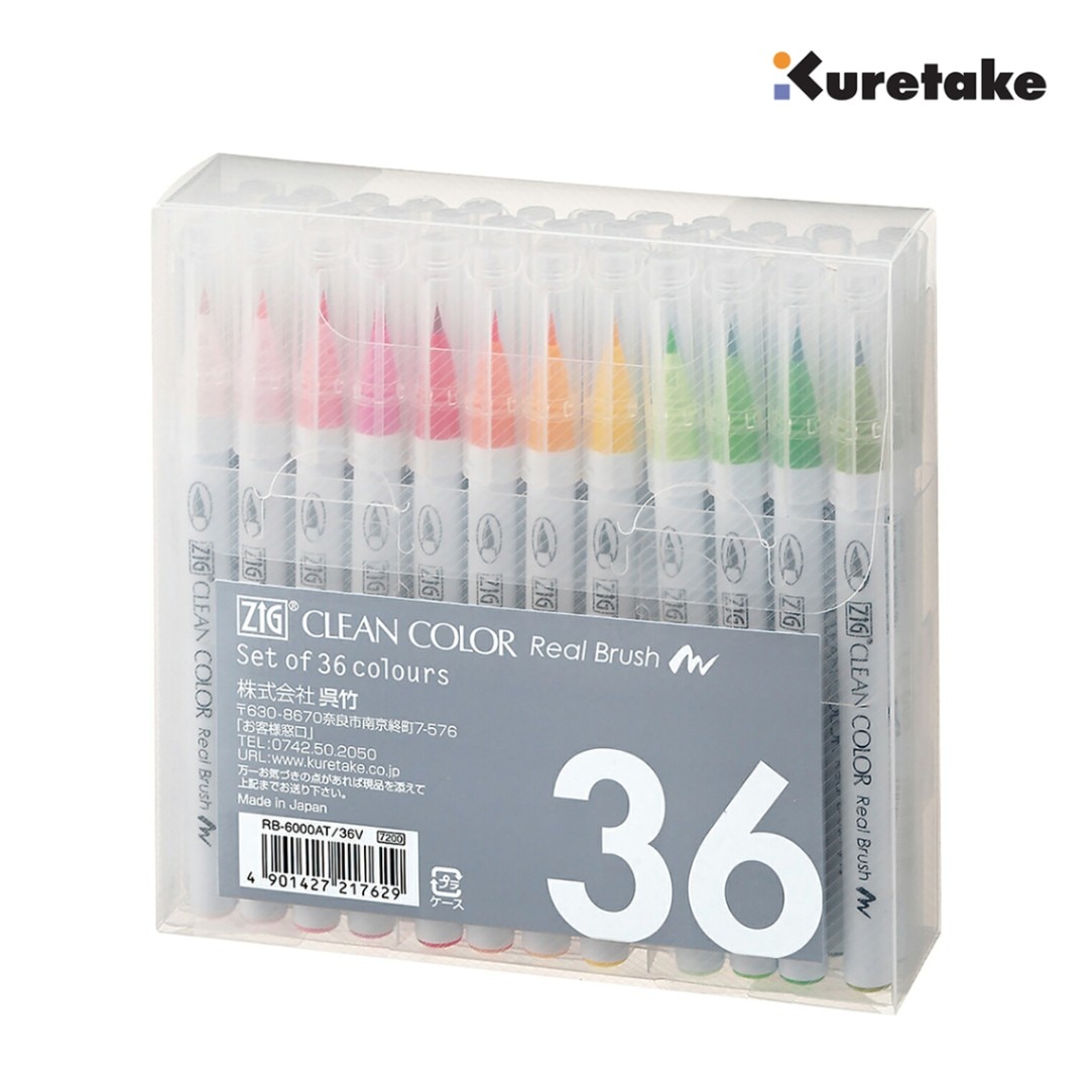 呉竹 ZIG クリーンカラーリアルブラッシュ 36色セット (RB-6000AT-36V)
