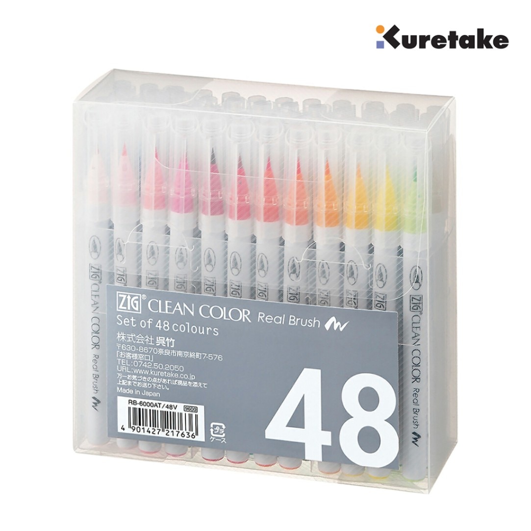 呉竹 ZIG クリーンカラーリアルブラッシュ 48色セット (RB-6000AT-48V)