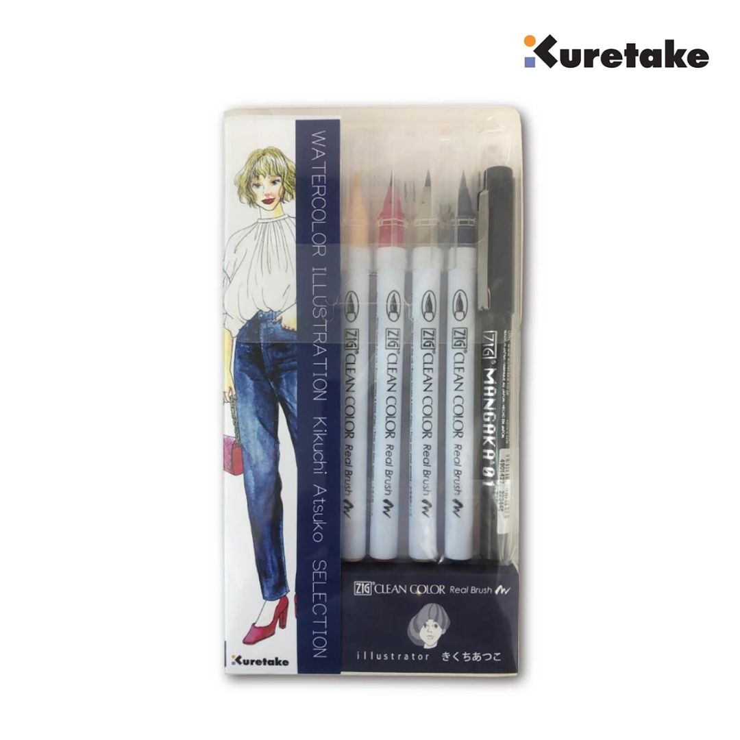 呉竹 ZIG クリーンカラーリアルブラッシュ 水彩イラスト きくちあつこセレクション/デニム(ECD160-029)