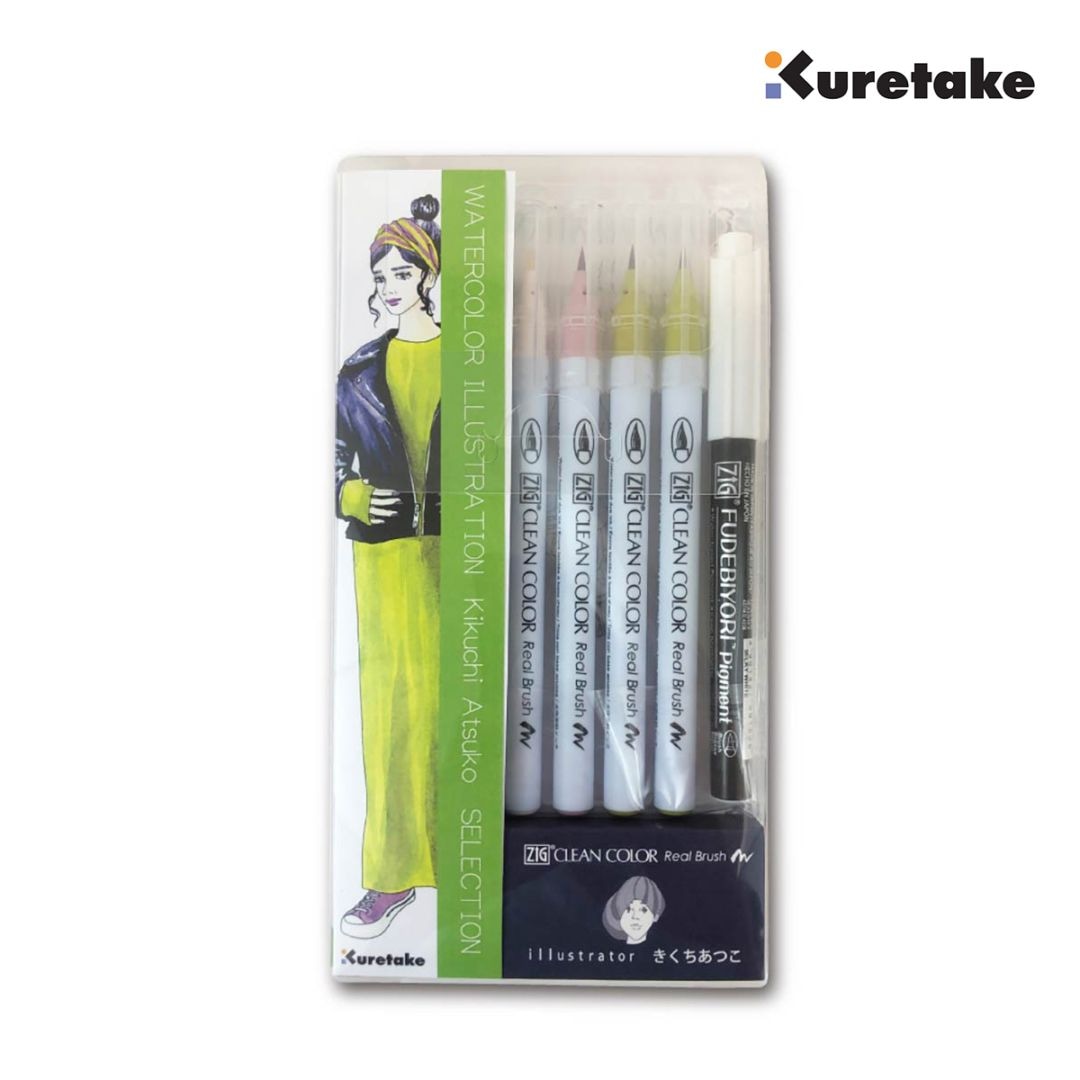 呉竹 ZIG クリーンカラーリアルブラッシュ 水彩イラスト きくちあつこセレクション/レザー(ECD160-031)