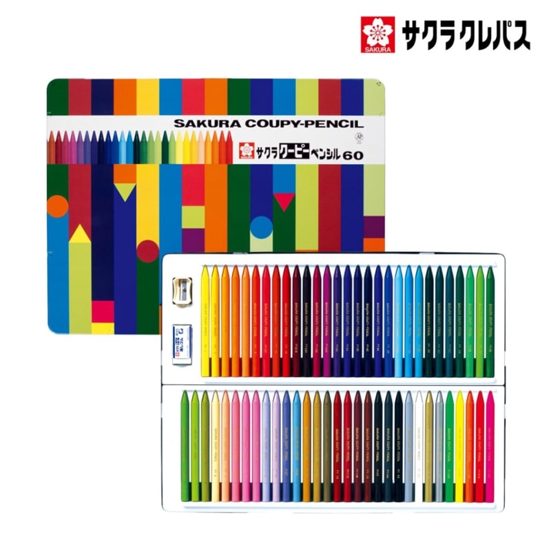 サクラクレパス ク－ピ－ペンシル 60色セット (缶入)FY60 (115725