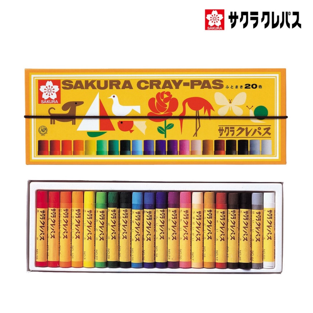 サクラクレパス クレパス太巻 20色セット (ゴムひも付)LP20R (142862)