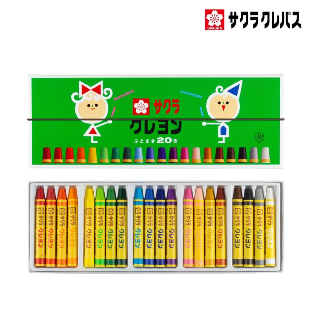 サクラクレパス クレヨン太巻 20色セット (ゴムひも付)LY20R (152361)