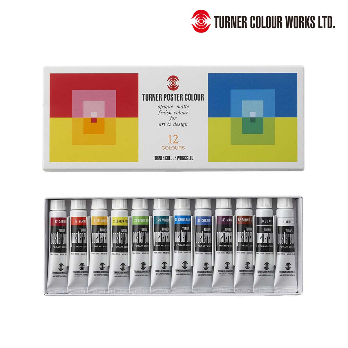 ターナー ポスターカラー11mlセット 12色スクール (PC12C)