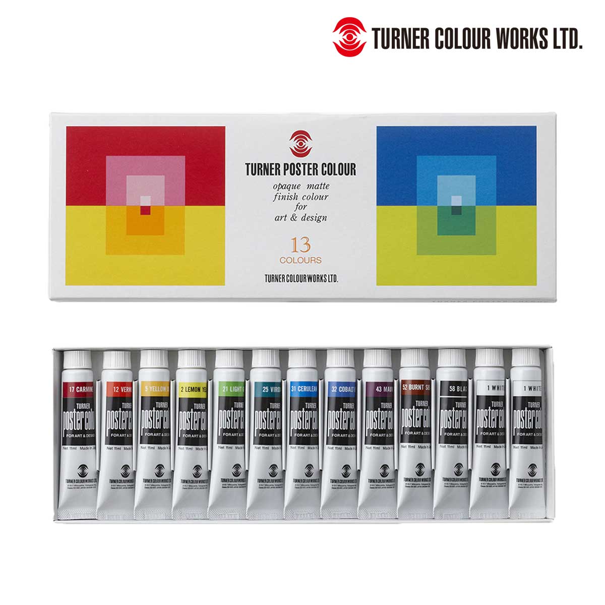 ターナー ポスターカラー11mlセット 13本12色スクール (PC13C)