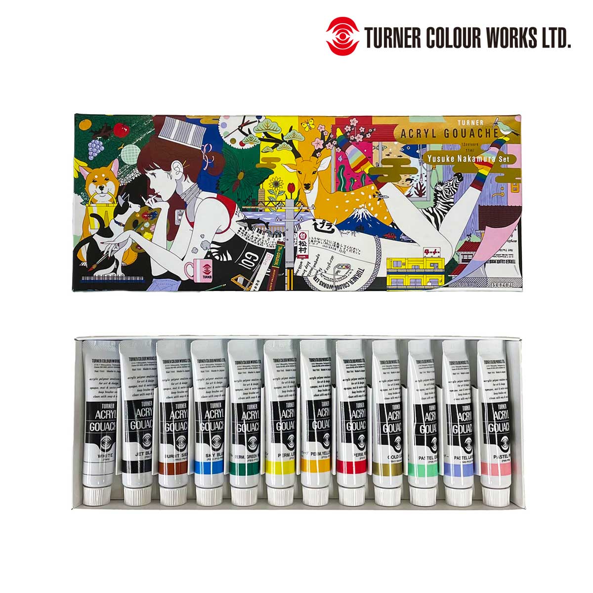 ターナー ＜アクリルガッシュ＞中村佑介コラボセット 11ml12色セット 1st