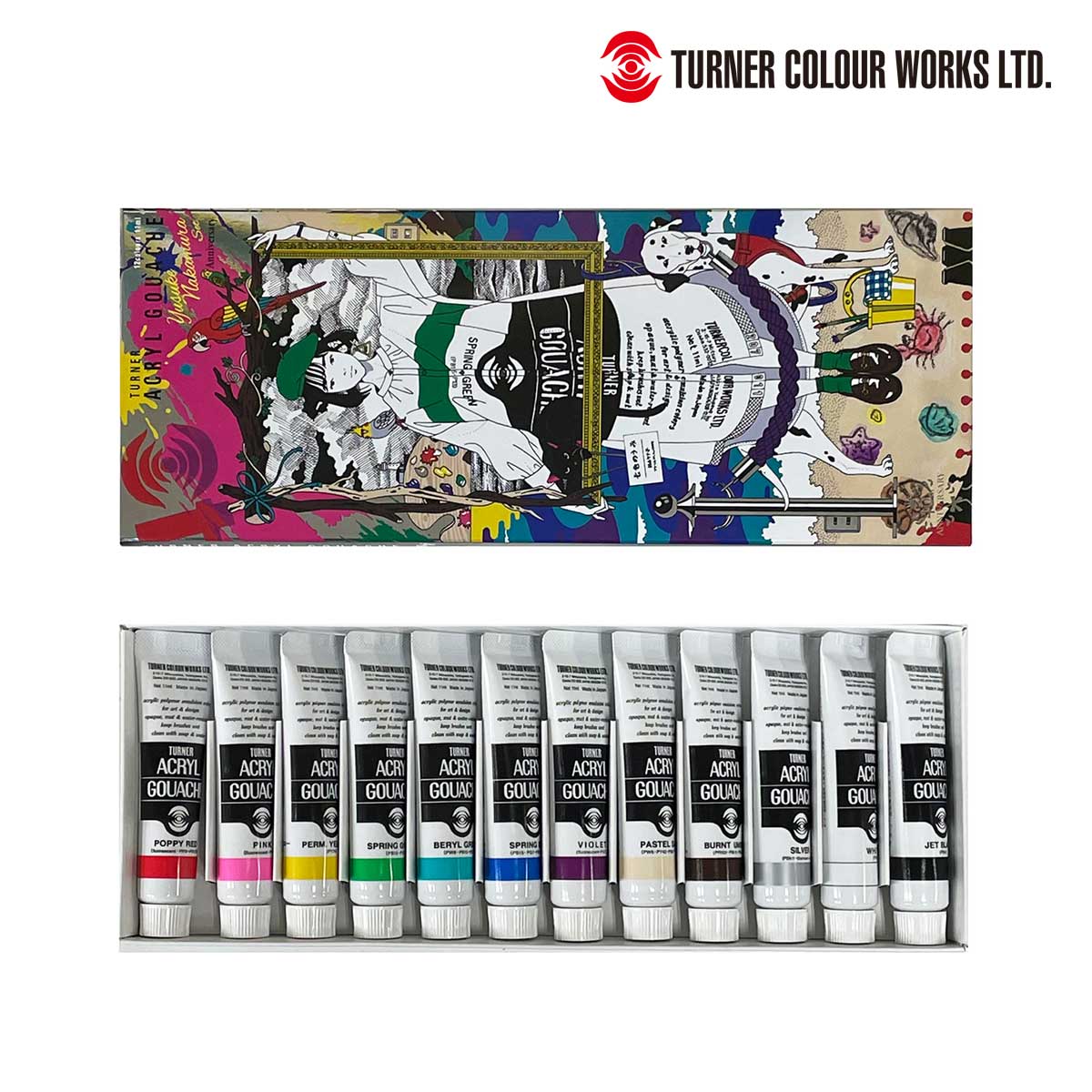 ターナー ＜アクリルガッシュ＞中村佑介コラボセット 11ml12色セット 2nd