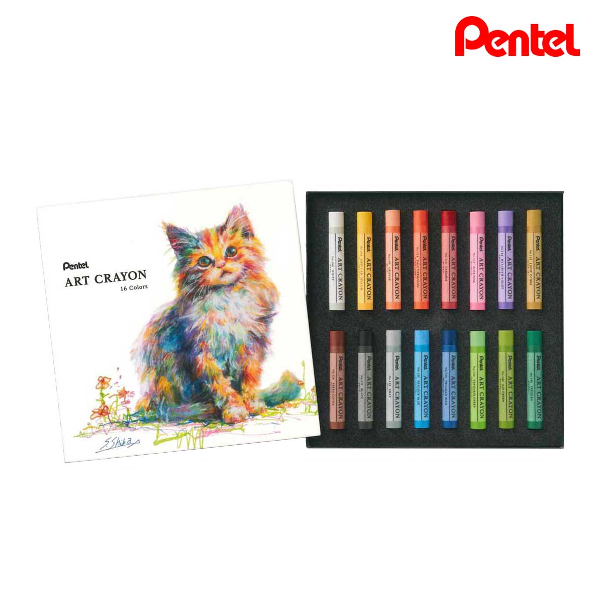ぺんてる クレヨン ART CRAYON アートクレヨン 16色セット(PTAC-16)