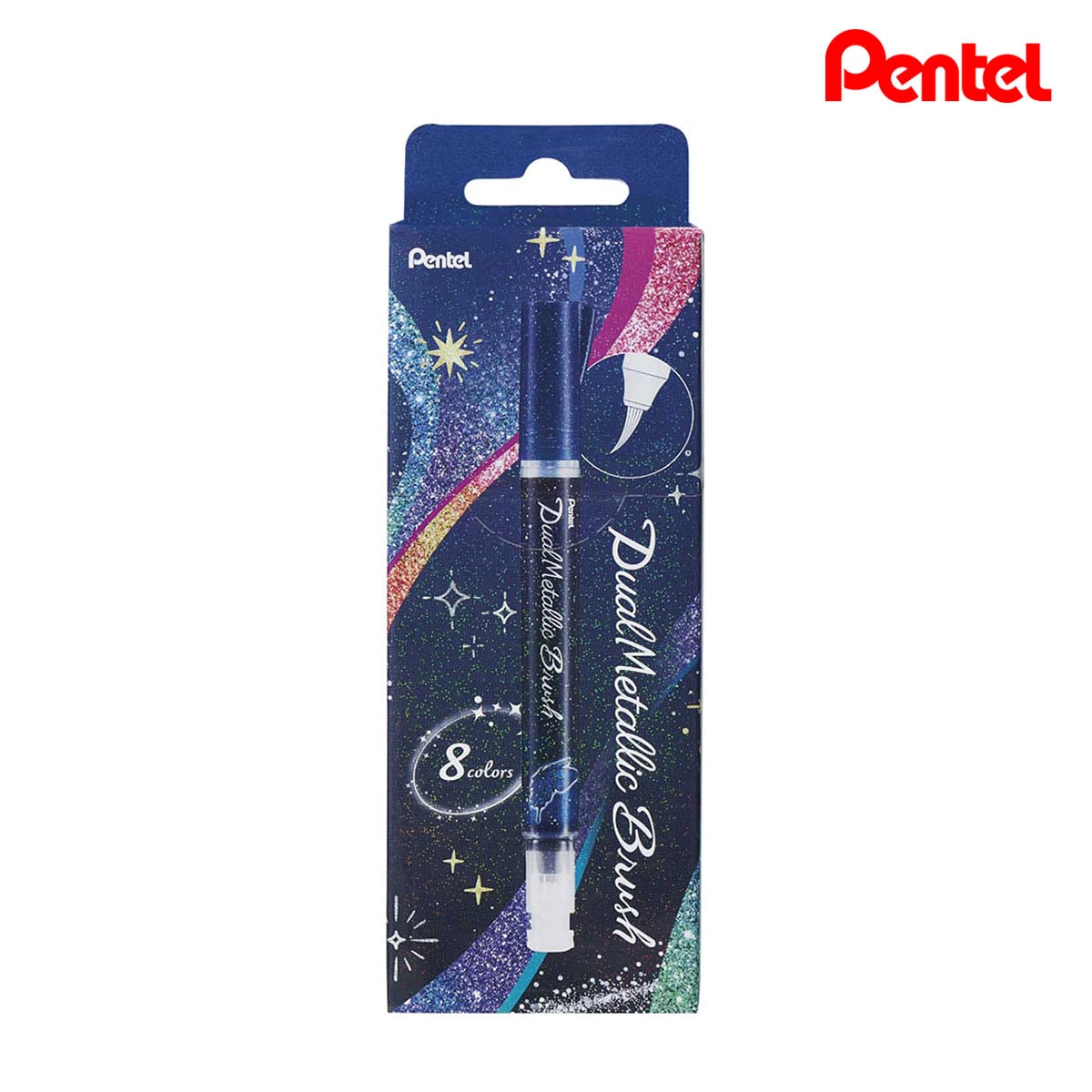 ぺんてる デュアルメタリックブラッシュ 8色セット (GFH-D8ST)