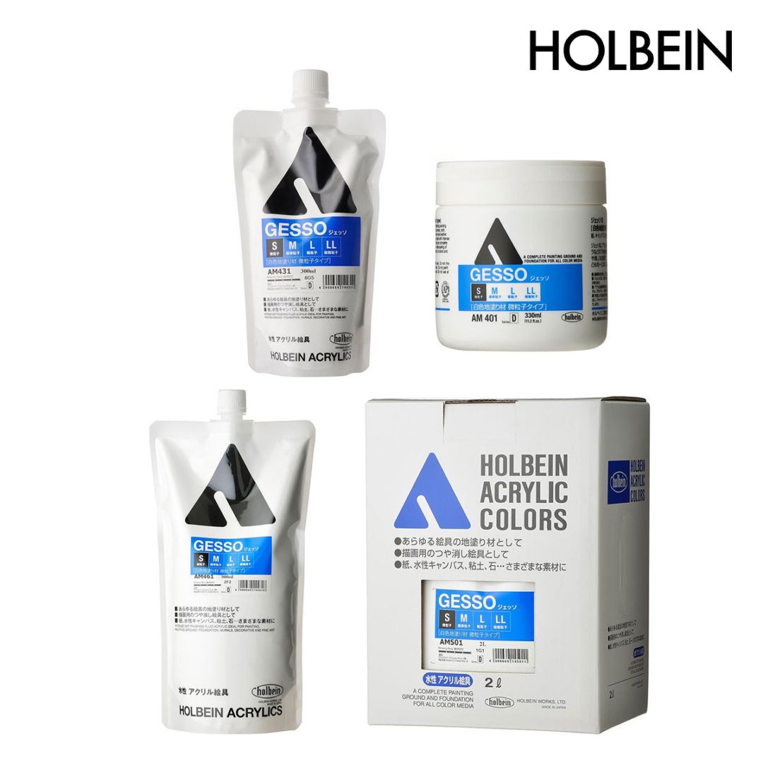 ホルベイン アクリル絵具下地材 ジェッソ S (300ml/330ml/900ml/2L) 全4サイズ