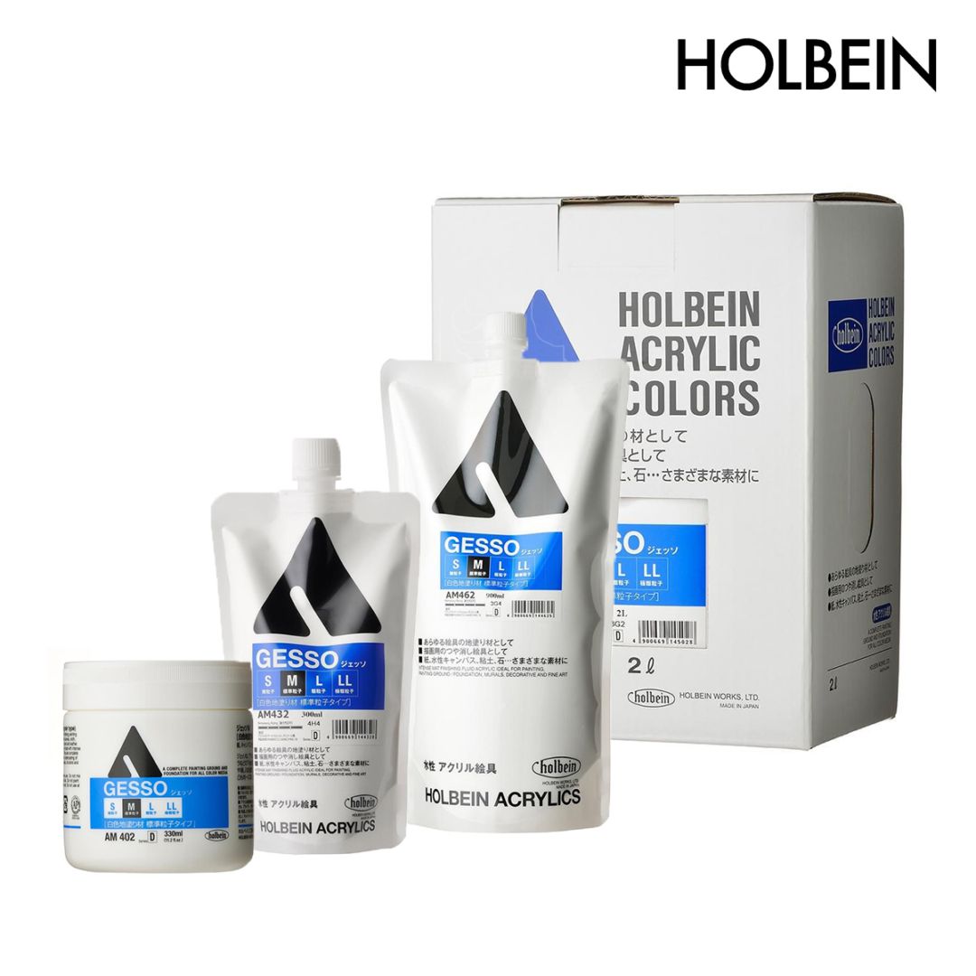 ホルベイン アクリル絵具下地材 ジェッソ M (50ml/100ml/330ml/300ml/900ml/2L)