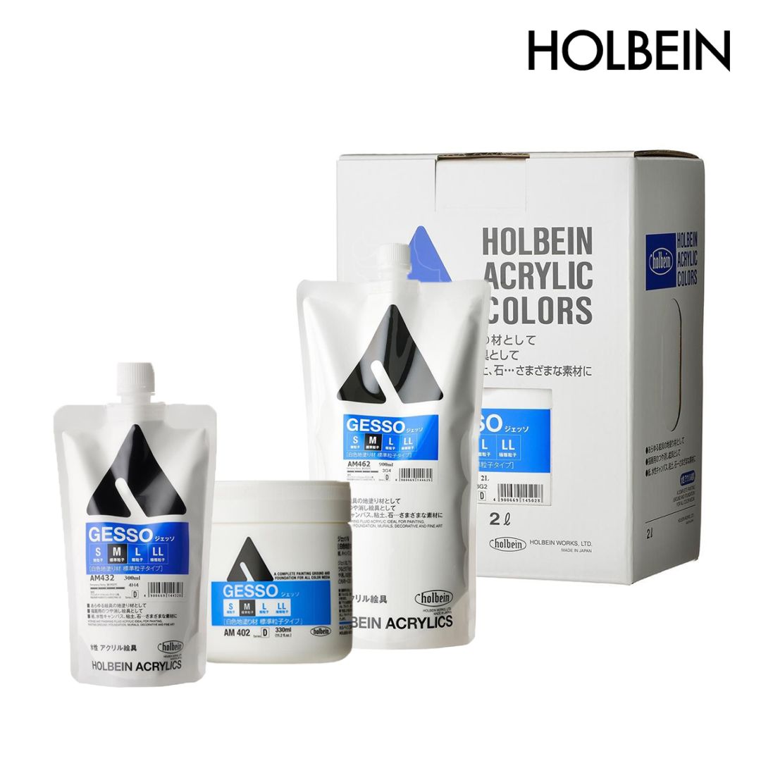 ホルベイン アクリル絵具下地材 ジェッソ M (50ml/100ml/300ml/330ml/900ml/2L) 全6サイズ
