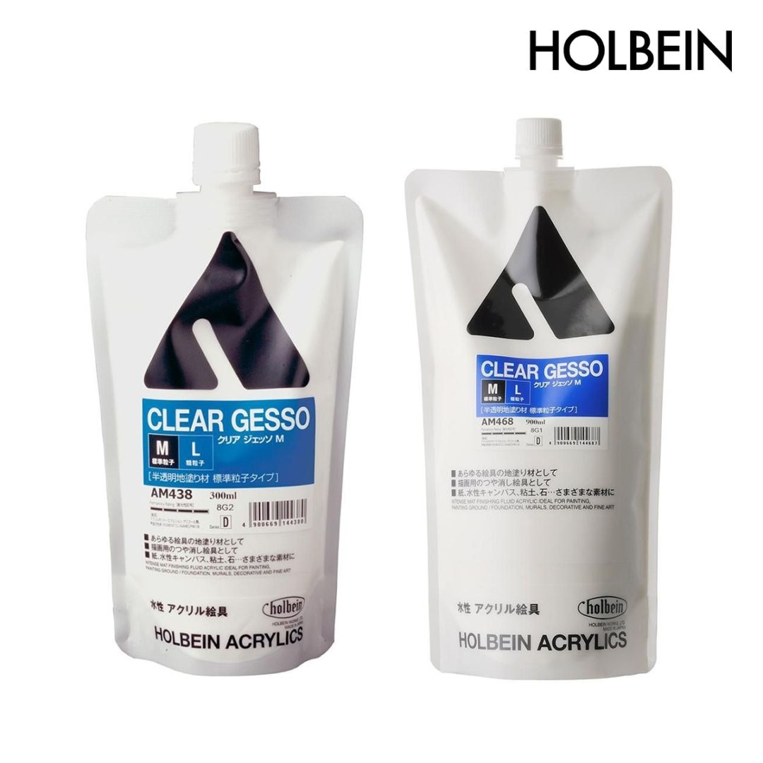 ホルベイン アクリル絵具下地材 クリア ジェッソ M (300ml/900ml)