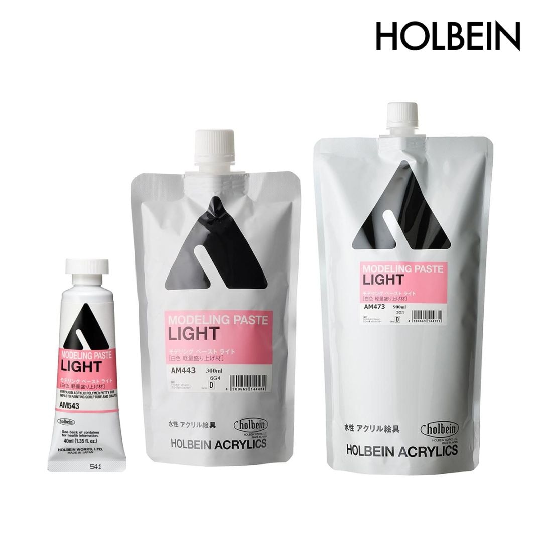 ホルベイン アクリル絵具下地材 モデリングペースト ライト (40ml/300ml/900ml)