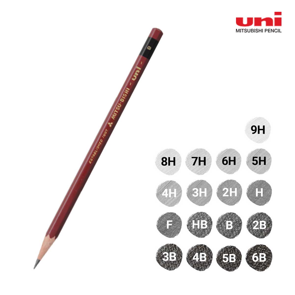 三菱鉛筆 ユニ鉛筆 単品販売 (全17硬度)