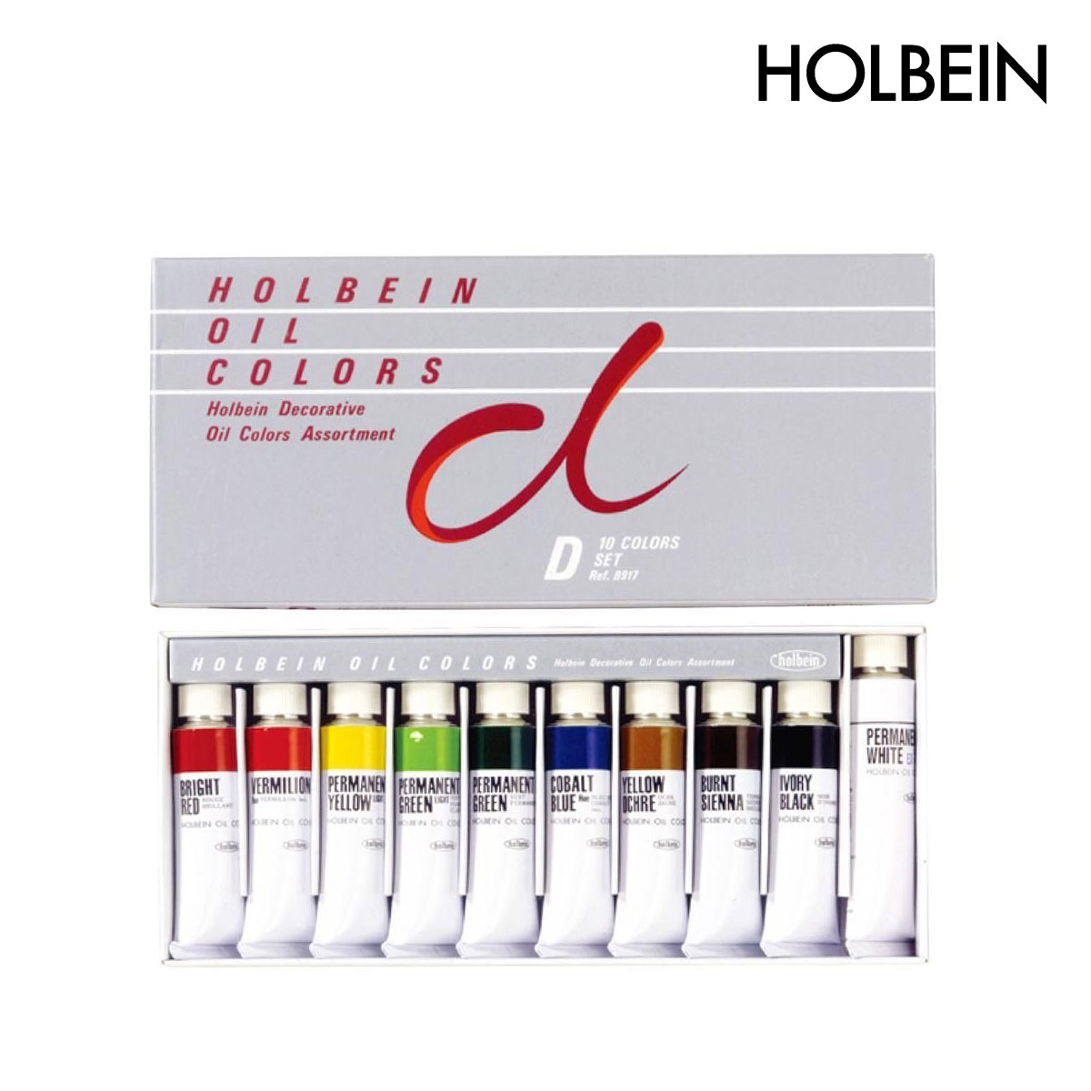 ホルベイン 習作用油絵具 B917 Dセット (15ml 9色＋20ml ホワイト) 