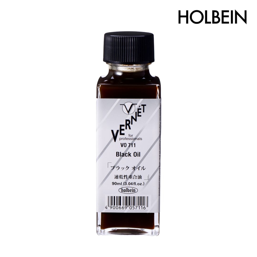 ホルベイン 高品位油絵具ヴェルネ画用液 ブラック オイル VO711 90ml