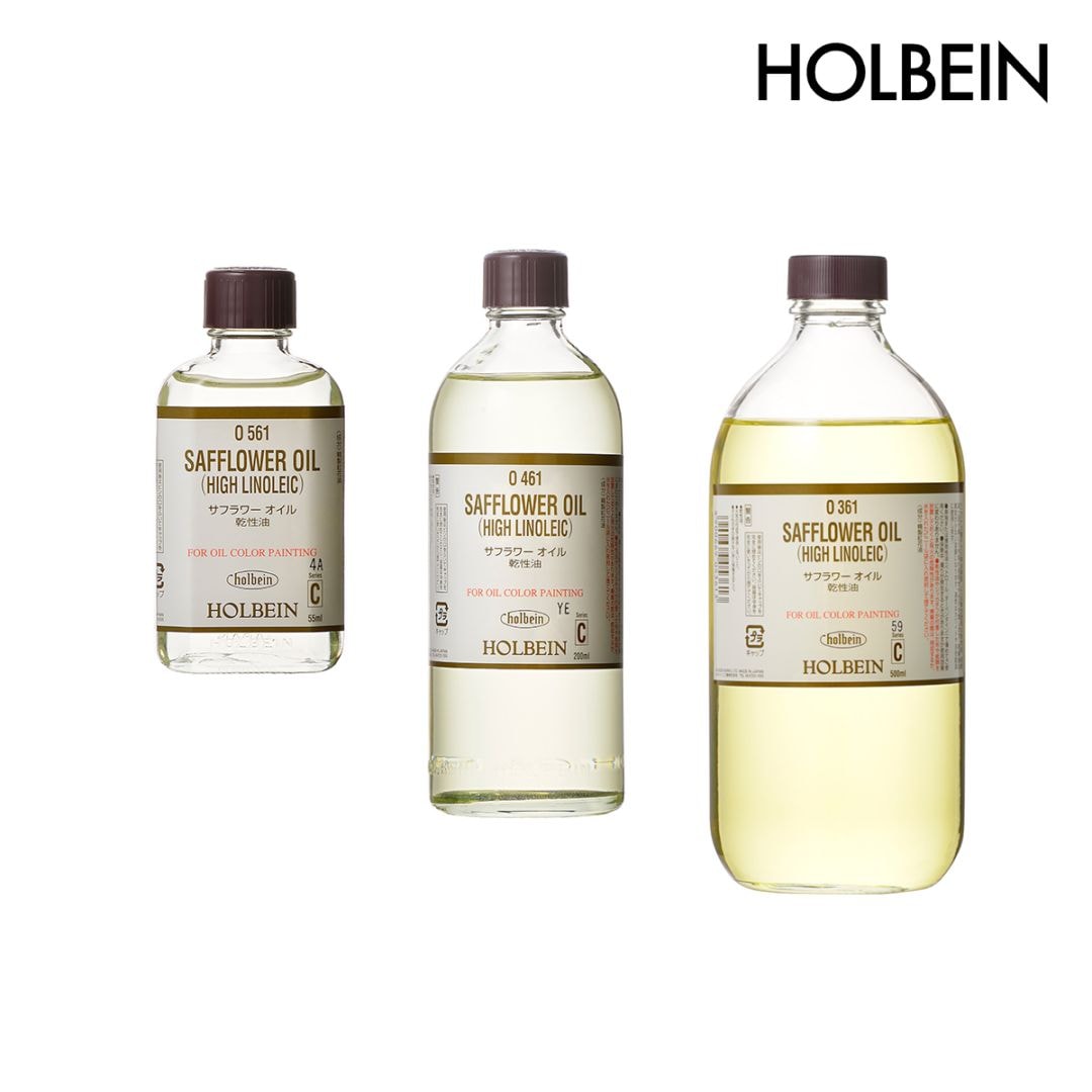 ホルベイン 油彩画用液 サフラワーオイル(乾性油) 55ml/200ml/500ml