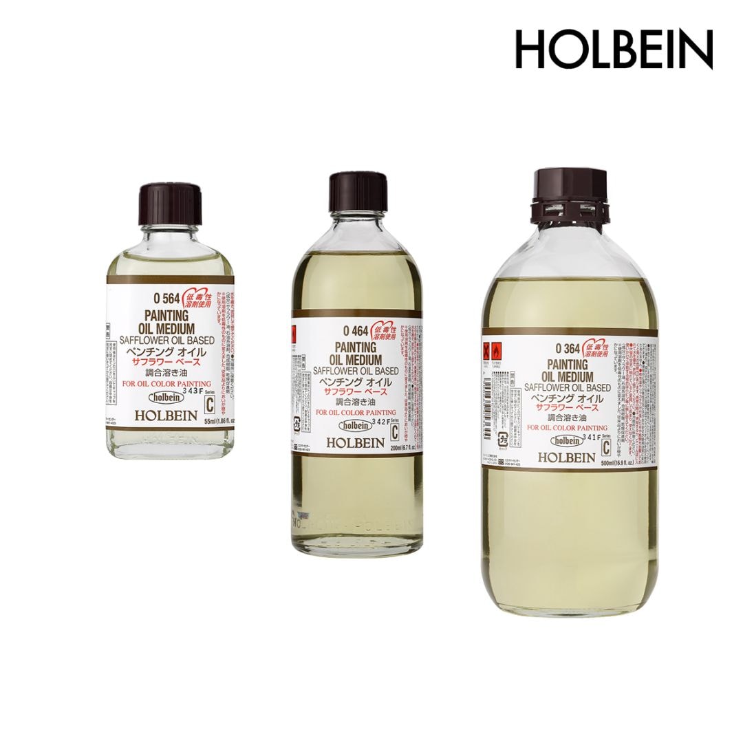 ホルベイン 油彩画用液 ペンチングオイル サフラワーベース(調合溶き油) 55ml/200ml/500ml